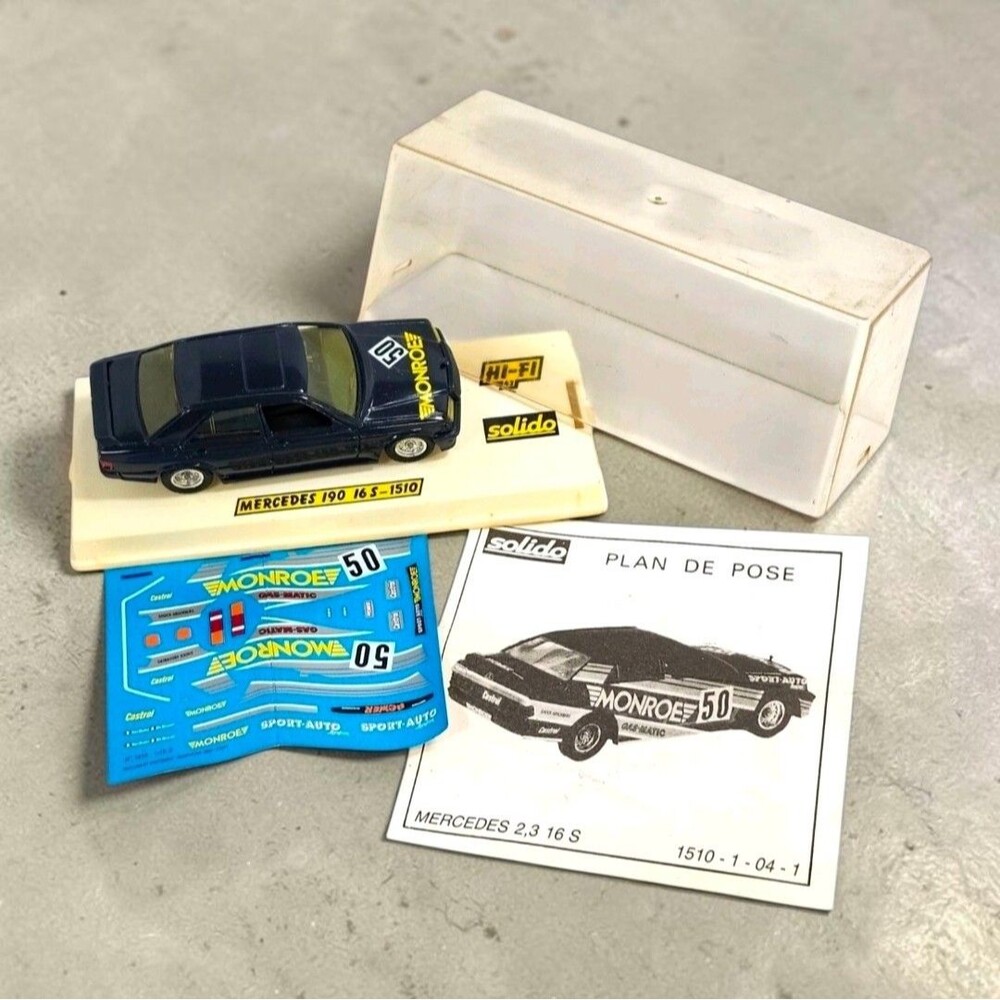 Solido 1:43 Mercedes 190E 16S Monroe Racing Diecast 1983 France w/ Decals